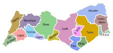 Mapa do Algarve por